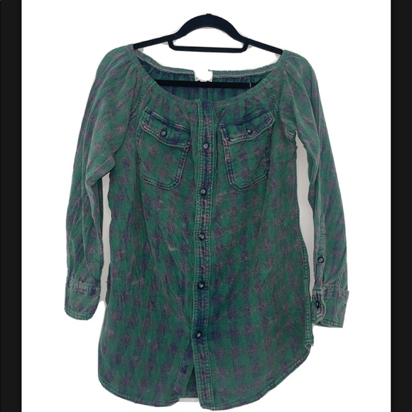 Urban Outfitters Renewal Plaid Off shoulder dress - Picture 1 of 1